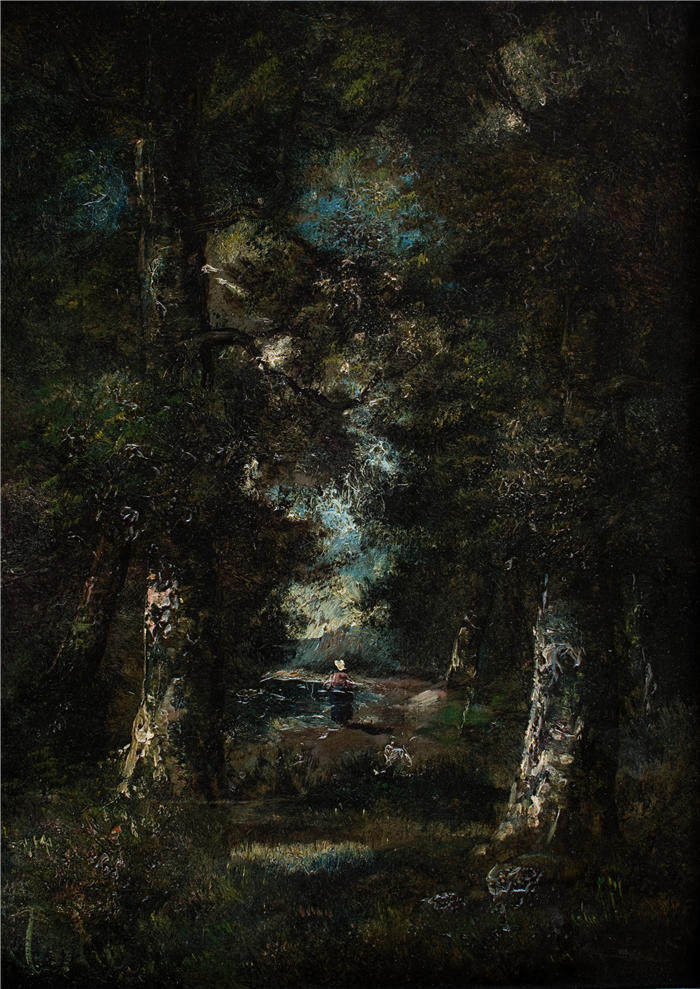 纳西斯·迪亚兹·德·拉·佩纳（Narcisse-Virgile Diaz de la Peña，法国画家）作品-《景观（树林中的小径）（1865-1870）》