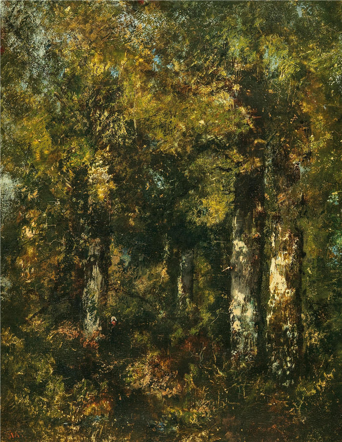 纳西斯·迪亚兹·德·拉·佩纳（Narcisse-Virgile Diaz de la Peña，法国画家）作品-《在枫丹白露的森林里》