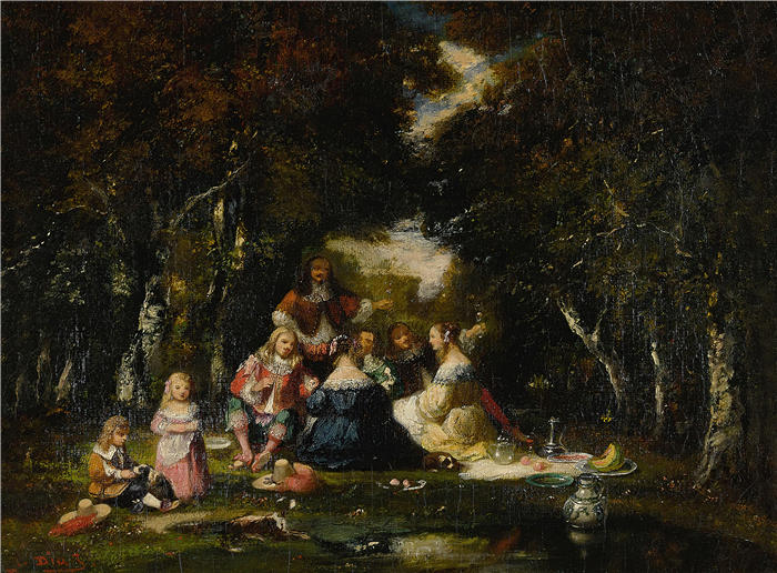 纳西斯·迪亚兹·德·拉·佩纳（Narcisse-Virgile Diaz de la Peña，法国画家）作品-《野餐派对》