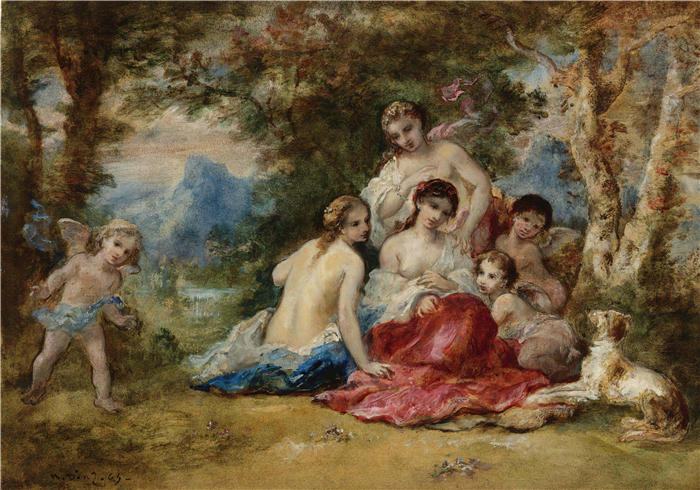 纳西斯·迪亚兹·德·拉·佩纳（Narcisse-Virgile Diaz de la Peña，法国画家）作品-《哈马德莱德斯（1865）》