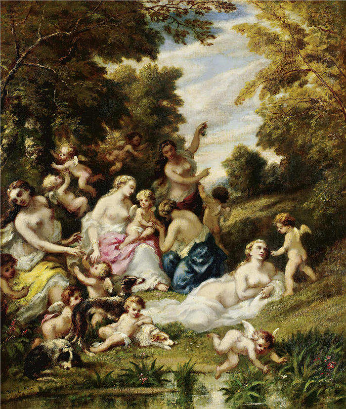 纳西斯·迪亚兹·德·拉·佩纳（Narcisse-Virgile Diaz de la Peña，法国画家）作品-《情人节（1853）》