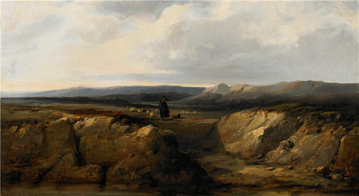 纳西斯·迪亚兹·德·拉·佩纳（Narcisse-Virgile Diaz de la Peña，法国画家）作品-《牧羊人和他的羊群（1860 年代）》
