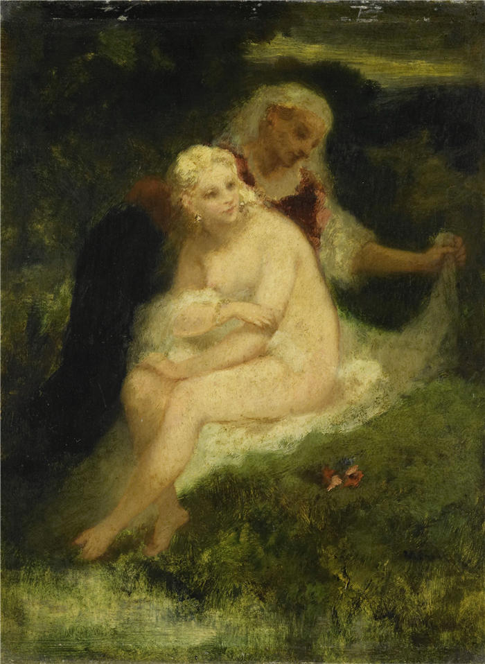 纳西斯·迪亚兹·德·拉·佩纳（Narcisse-Virgile Diaz de la Peña，法国画家）作品-《浴后 (1860 - 1876)》