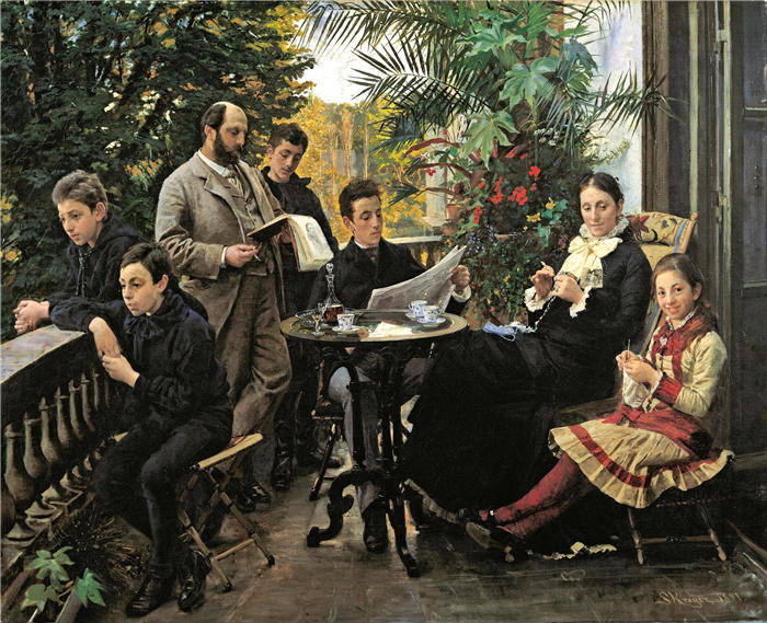 佩德·瑟夫林·柯罗耶(Peder Severin Kroyer,丹麦画家)高清作品-《巨石阵全家福》