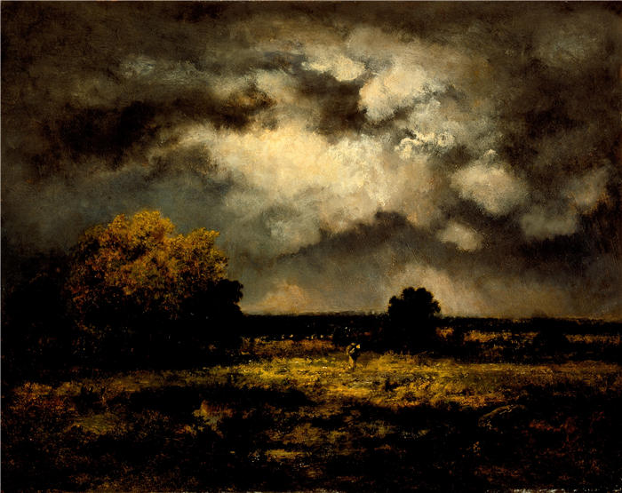 纳西斯·迪亚兹·德·拉·佩纳（Narcisse-Virgile Diaz de la Peña，法国画家）作品-《风雨如磐的风景（1872）》