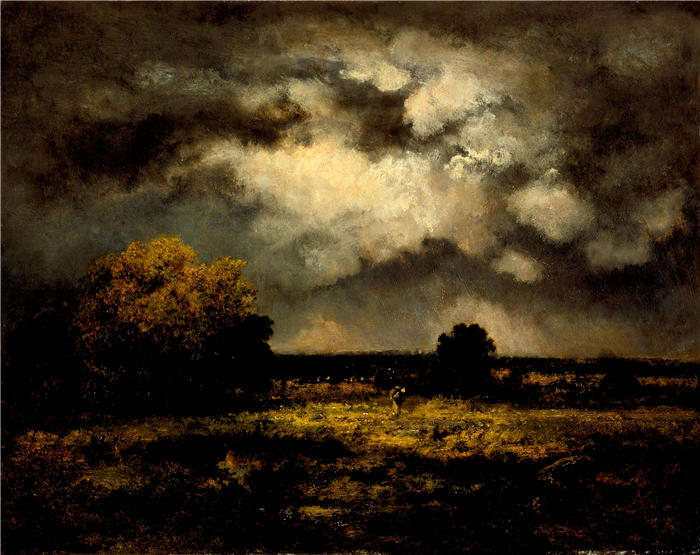 纳西斯·迪亚兹·德·拉·佩纳(Narcisse-Virgile Diaz de la Peña,法国画家)作品-《风雨如磐的风景(1872)》
