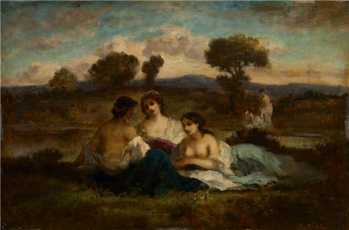 纳西斯·迪亚兹·德·拉·佩纳（Narcisse-Virgile Diaz de la Peña，法国画家）作品-《沐浴者（1847 年）》