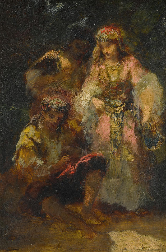 纳西斯·迪亚兹·德·拉·佩纳（Narcisse-Virgile Diaz de la Peña，法国画家）作品-《森林中的波希米亚人》
