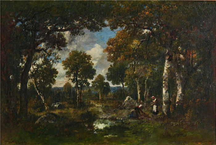 纳西斯·迪亚兹·德·拉·佩纳（Narcisse-Virgile Diaz de la Peña，法国画家）作品-《森林、岩石和灌木丛稀少的地区（1863年）》