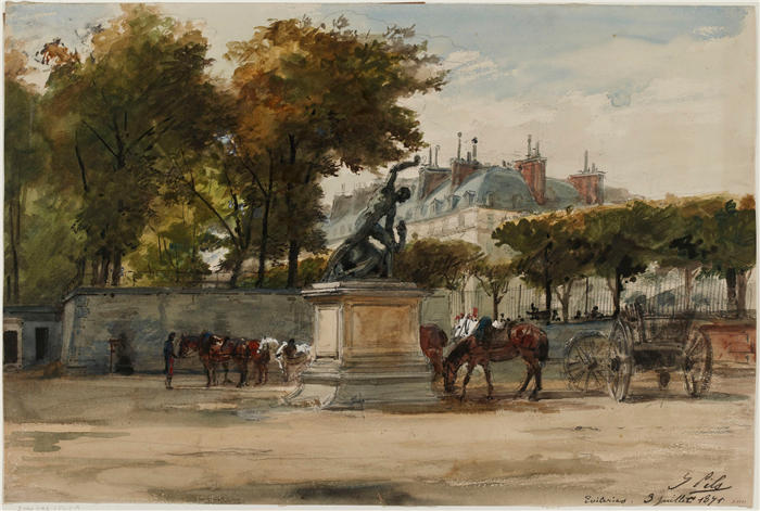 伊西多尔·皮尔斯（Isidore Pils，法国画家）高清作品-1871年7月9日，杜伊勒里的枪手（1871年）