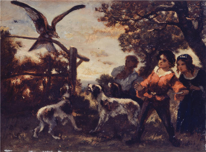 纳西斯·迪亚兹·德·拉·佩纳（Narcisse-Virgile Diaz de la Peña，法国画家）作品-《福孔的孩子（1850）》
