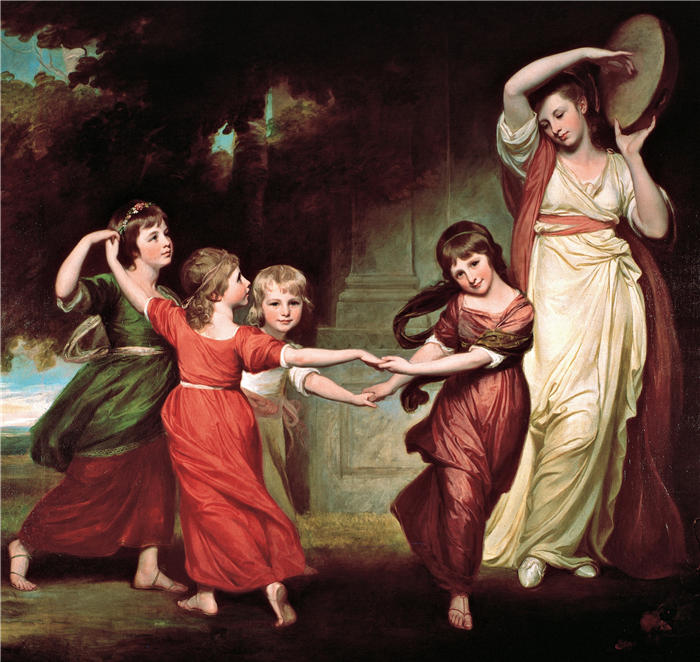 乔治·罗姆尼（George Romney，英国画家）高清作品-《高尔家族格兰维尔的孩子》