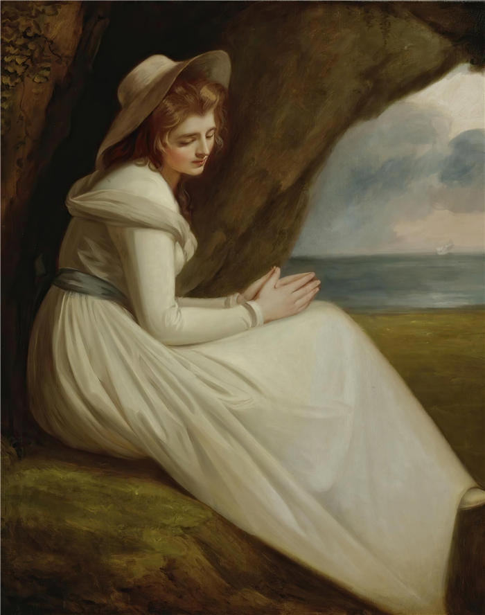 乔治·罗姆尼(George Romney,英国画家)高清作品-《艾玛哈特,后来的汉密尔顿夫人,作为“缺席”》