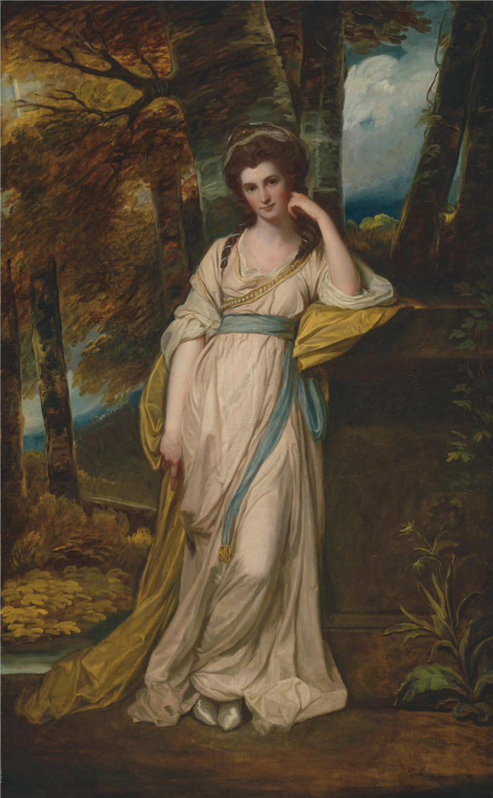 乔治·罗姆尼（George Romney，英国画家）高清作品-《Deborah Jemima Maxwell 夫人的肖像（1755-1789）》