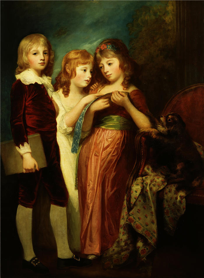 乔治·罗姆尼（George Romney，英国画家）高清作品-《哈特利儿童（1781 年至 1783 年间）》