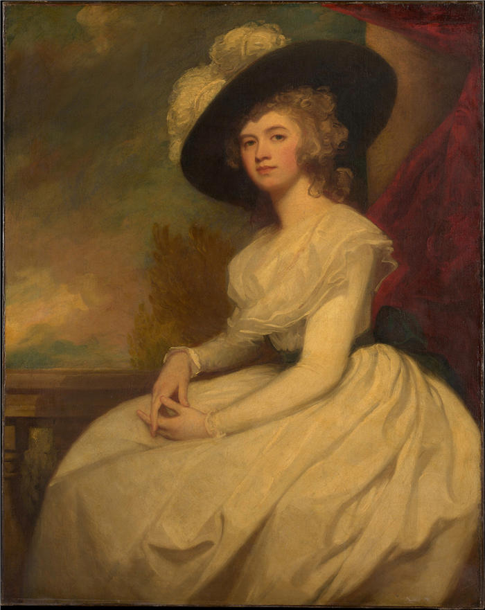 乔治·罗姆尼(George Romney,英国画家)高清作品-《布莱恩·库克夫人(约 1787–91 年)》