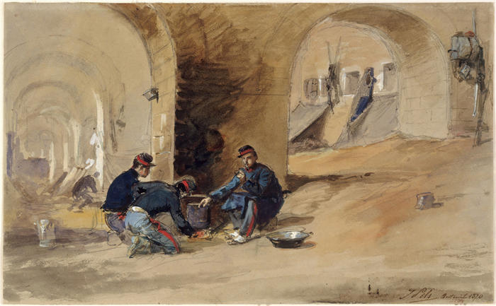 伊西多尔·皮尔斯（Isidore Pils，法国画家）高清作品-在Auteuil高架桥下（1870）
