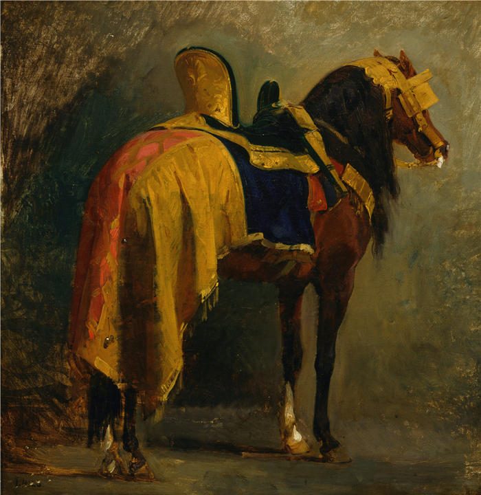 伊西多尔·皮尔斯（Isidore Pils，法国画家）高清作品-骑马（约 1860 年）