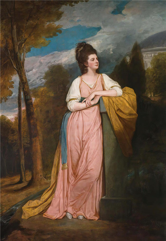 乔治·罗姆尼（George Romney，英国画家）高清作品-《伊丽莎白卡佩尔夫人的肖像》