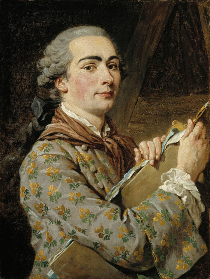 路易斯-让-弗朗索瓦·拉格尼（Louis-Jean-François Lagrenée，法国画家）高清油画作品-《自画像（1750-1759）》