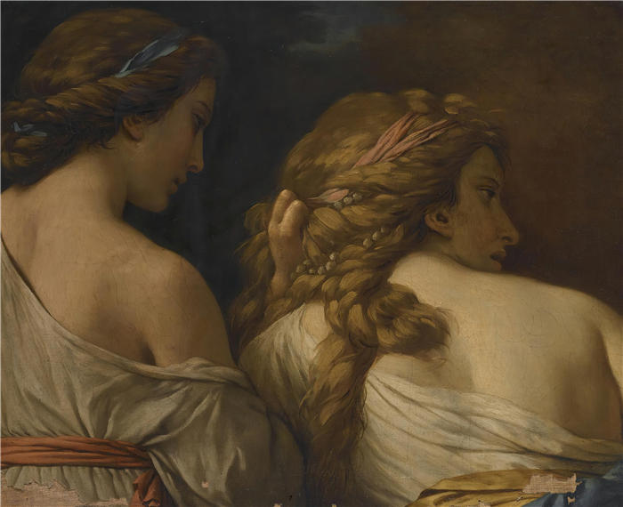 路易斯-让-弗朗索瓦·拉格尼（Louis-Jean-François Lagrenée，法国画家）高清油画作品-《两个仙女》