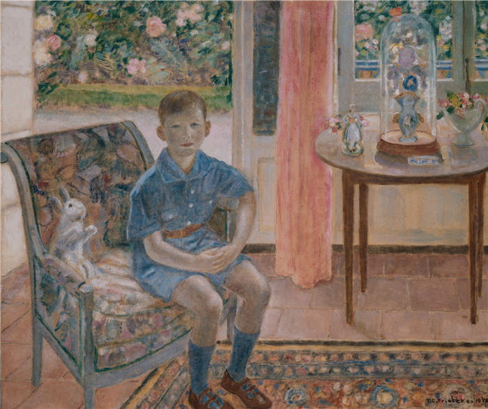 弗雷德里克·卡尔·弗里塞克（Frederick Carl Frieseke，美国画家）高清作品-《青春 (1926)》