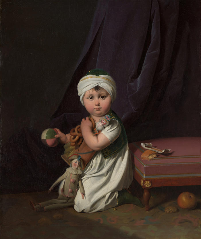 路易·莱奥波德·博伊（Louis Léopold Boilly，法国画家）高清作品-《男孩的肖像（约 1805 年）》