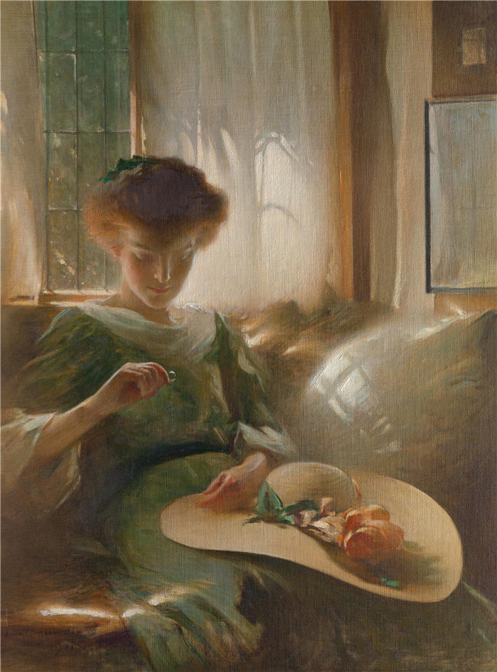 约翰·怀特·亚历山大（John White Alexander，美国画家）高清作品-《指环 (1911)》