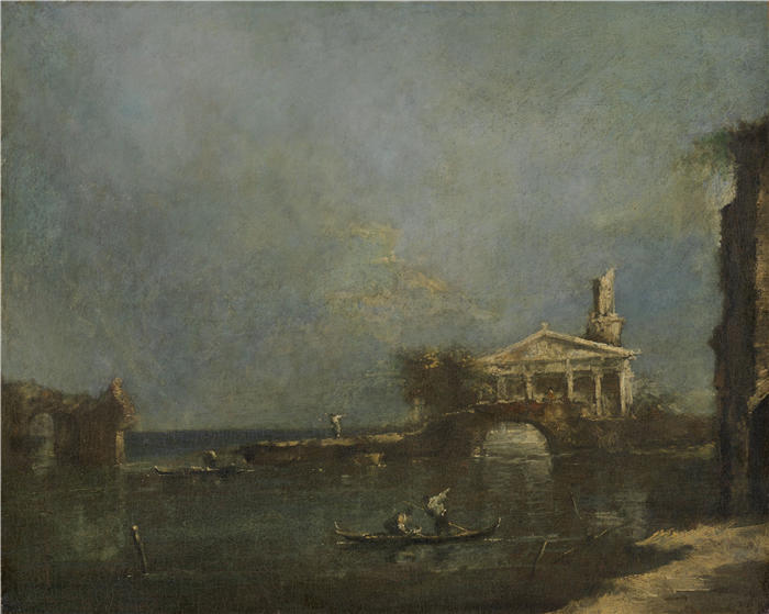 弗朗切斯科·瓜迪（Francesco Guardi，意大利画家)高清作品-《威尼斯附近的泻湖 (1740 - 1800)》