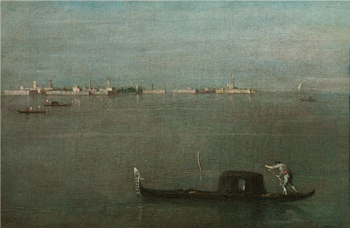 弗朗切斯科·瓜迪（Francesco Guardi，意大利画家)高清作品-《灰色泻湖（泻湖上的贡多拉）（约 1765 年）》