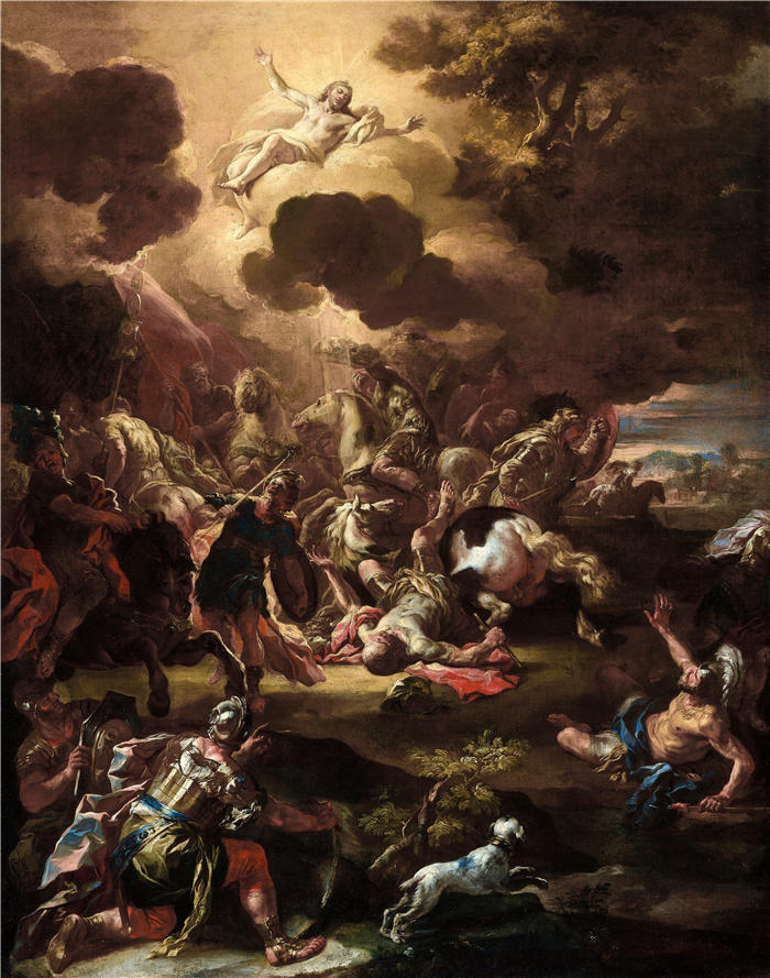 弗朗切斯科·索利梅纳 （ Francesco Solimena，意大利画家）高清作品-《扫罗的皈依（约 1690 年）》