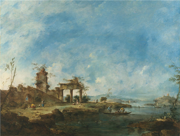 弗朗切斯科·瓜迪(Francesco Guardi,意大利画家)高清作品-《奇妙的风景(约 1765 年)(1)》
