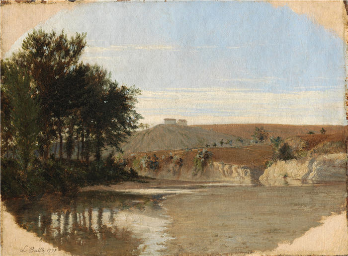 路易·莱奥波德·博伊（Louis Léopold Boilly，法国画家）高清作品-《湖景 (1797)》