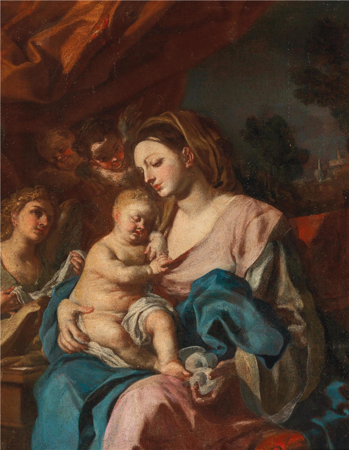 弗朗切斯科·索利梅纳 ( Francesco Solimena,意大利画家)高清作品-《麦当娜和孩子》