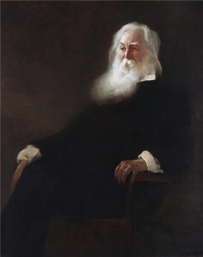 约翰·怀特·亚历山大（John White Alexander，美国画家）高清作品-《沃尔特惠特曼 (1889)》