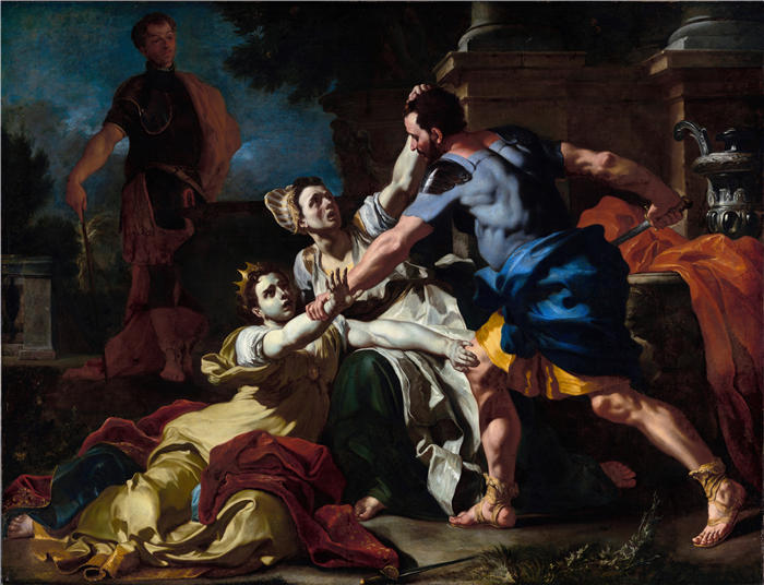 弗朗切斯科·索利梅纳 （ Francesco Solimena，意大利画家）高清作品-《梅萨利纳之死（约 1704 年）》