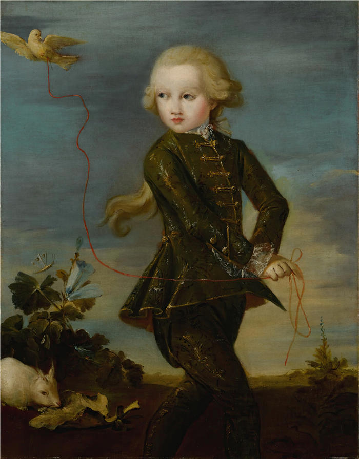 弗朗切斯科·瓜迪（Francesco Guardi，意大利画家)高清作品-《格拉德尼戈家族的一个男孩的肖像，可能是费里戈（生于 1758 年）》