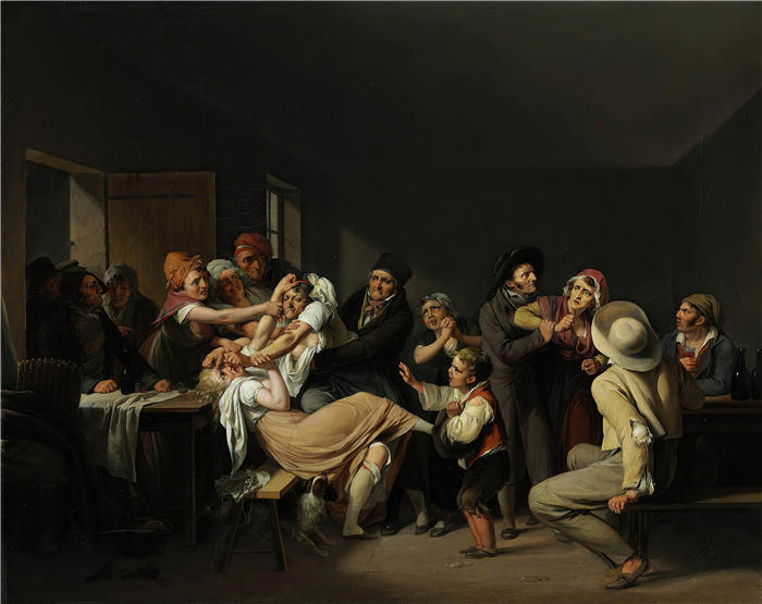 路易·莱奥波德·博伊（Louis Léopold Boilly，法国画家）高清作品-《妇女战斗（1818）》
