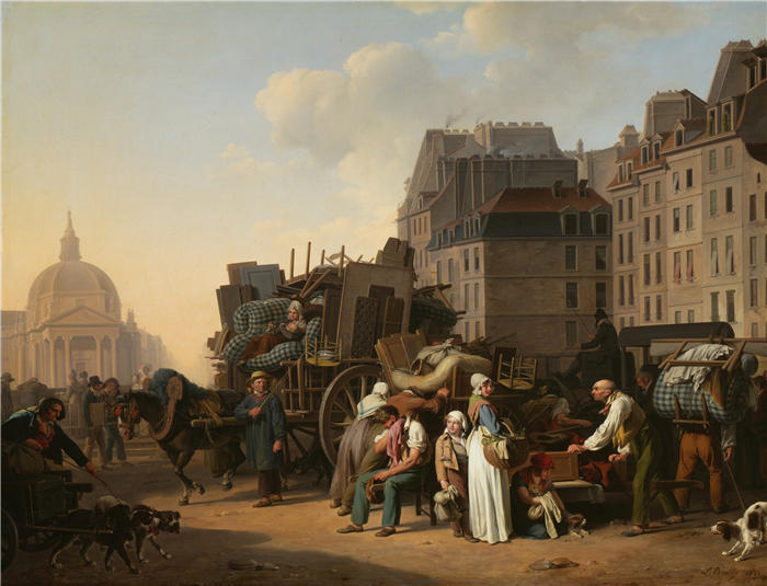路易·莱奥波德·博伊（Louis Léopold Boilly，法国画家）高清作品-《搬家 (1822)》