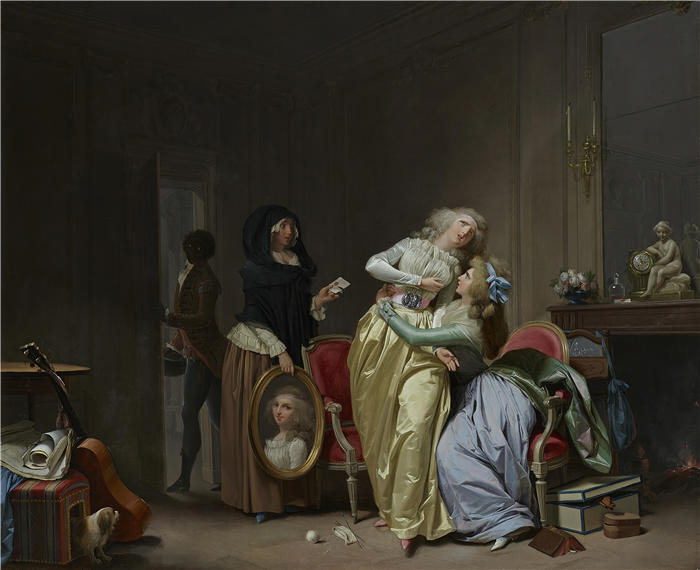 路易·莱奥波德·博伊（Louis Léopold Boilly，法国画家）高清作品-《爱的悲伤（1790）》