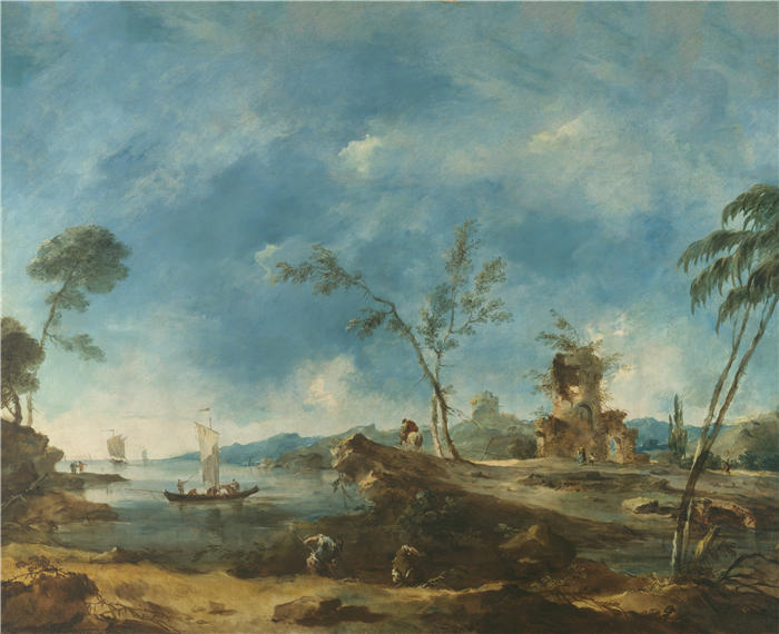 弗朗切斯科·瓜迪(Francesco Guardi,意大利画家)高清作品-《奇妙的风景(约 1765 年)(2) 》