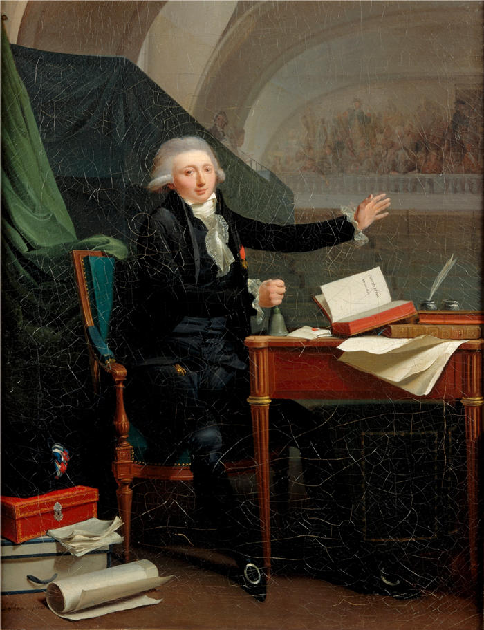 路易·莱奥波德·博伊（Louis Léopold Boilly，法国画家）高清作品-《Jan Anthony d'Averhoult 的肖像（1756-1792）》