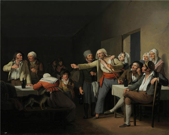 路易·莱奥波德·博伊（Louis Léopold Boilly，法国画家）高清作品-《男人争论（1818）》