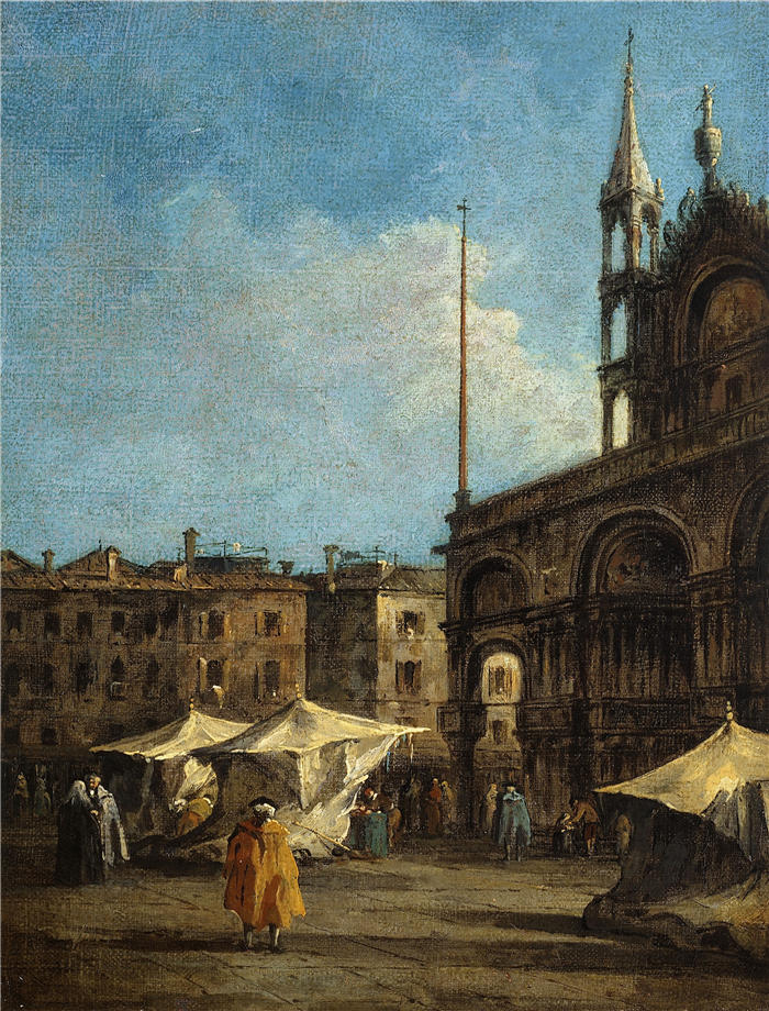 弗朗切斯科·瓜迪（Francesco Guardi，意大利画家)高清作品-《威尼斯圣马可广场（1760年）》