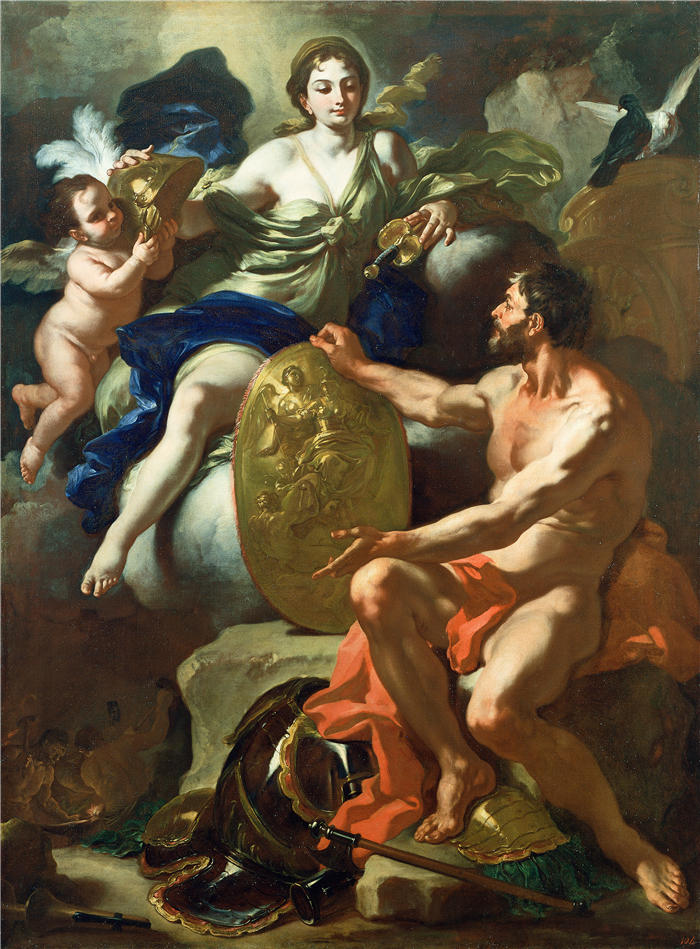 弗朗切斯科·索利梅纳 （ Francesco Solimena，意大利画家）高清作品-《金星在火神熔炉 (1704)》