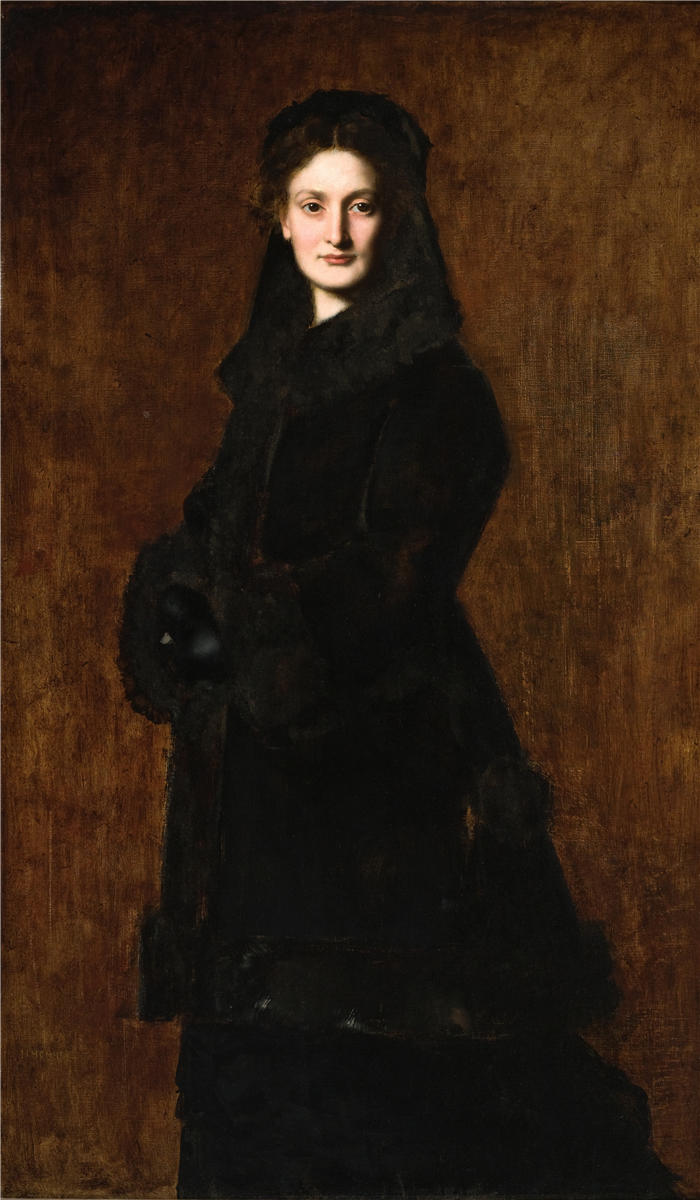 让-雅克·亨纳 (Jean-Jacques Henner，法国画家)高清油画作品-《Paul Duchesne-Fournet 夫人的肖像（1879 年）》