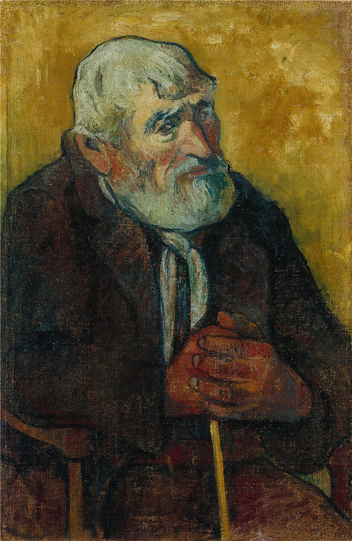保罗·高更（Paul Gauguin，法国画家）高清作品-《Vieil homme au bâton (1888)》