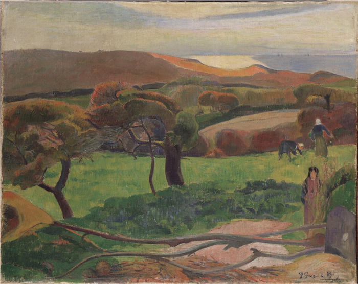 保罗·高更(Paul Gauguin,法国画家)高清作品-《布列塔尼的风景 (1)》