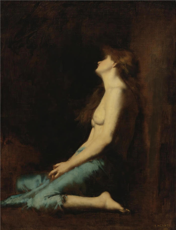 让-雅克·亨纳 (Jean-Jacques Henner，法国画家)高清油画作品-《抹大拉的马利亚 (1880)》