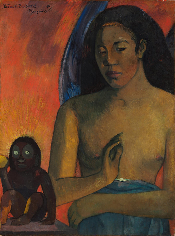保罗·高更（Paul Gauguin，法国画家）高清作品-《巴巴雷斯诗 (1896)》